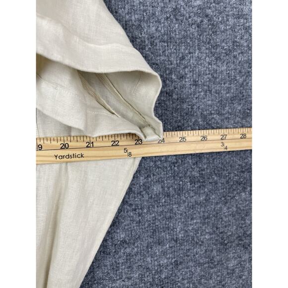 Anthropologie Cloth & Stone Linen Romper Tie Waist Rolled Hem SZ XL - Picture 8 of 16